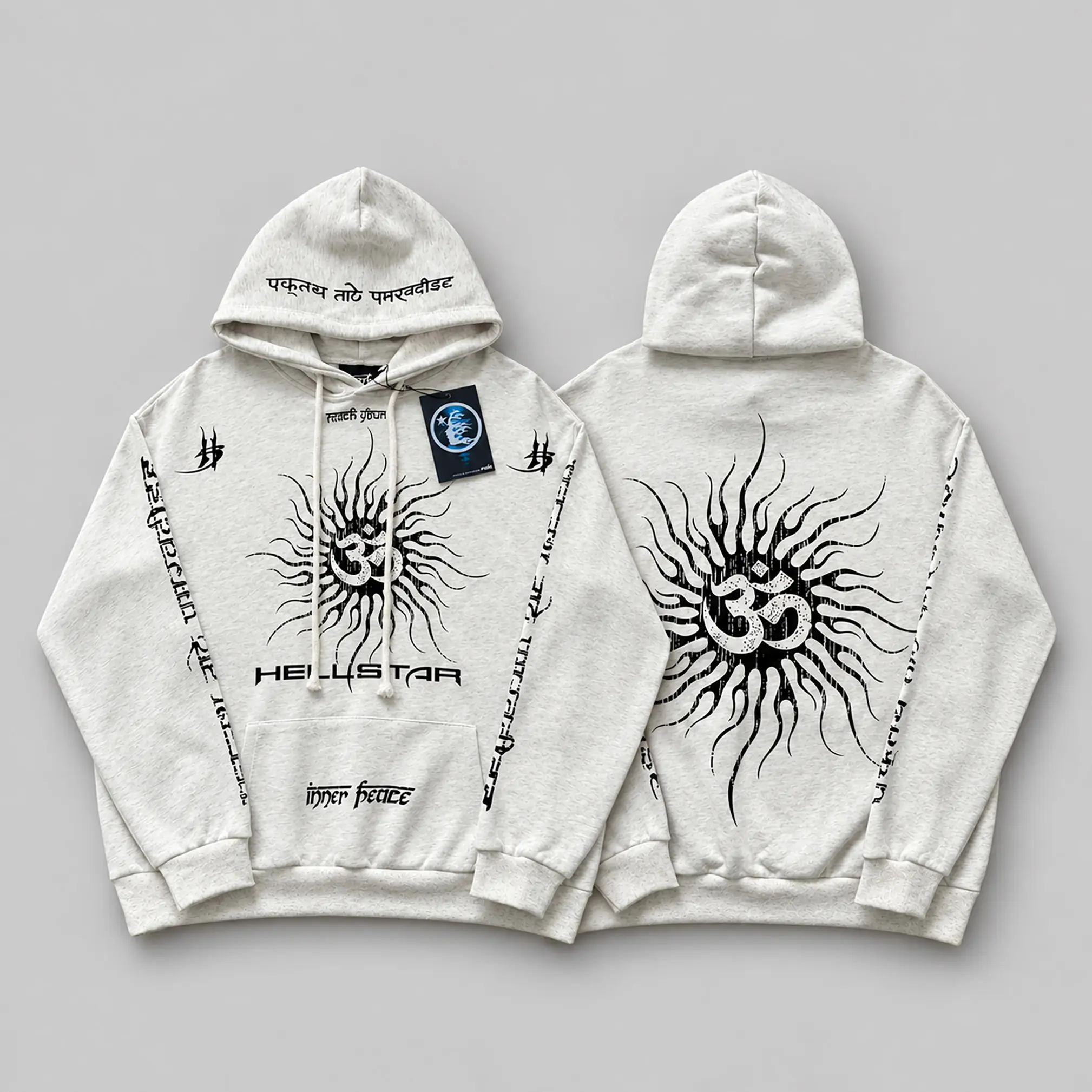Hellstar Y2K Graphic Hoodie Vintage Washed Streetwear Jacket Oversized Gothic Hip Hop Full Zip Sweatshirt Flame Logo Print Casual Pullover For Men Women Trendy Gen Z Fashion Festival Outfit Fall Winter Holiday Gift