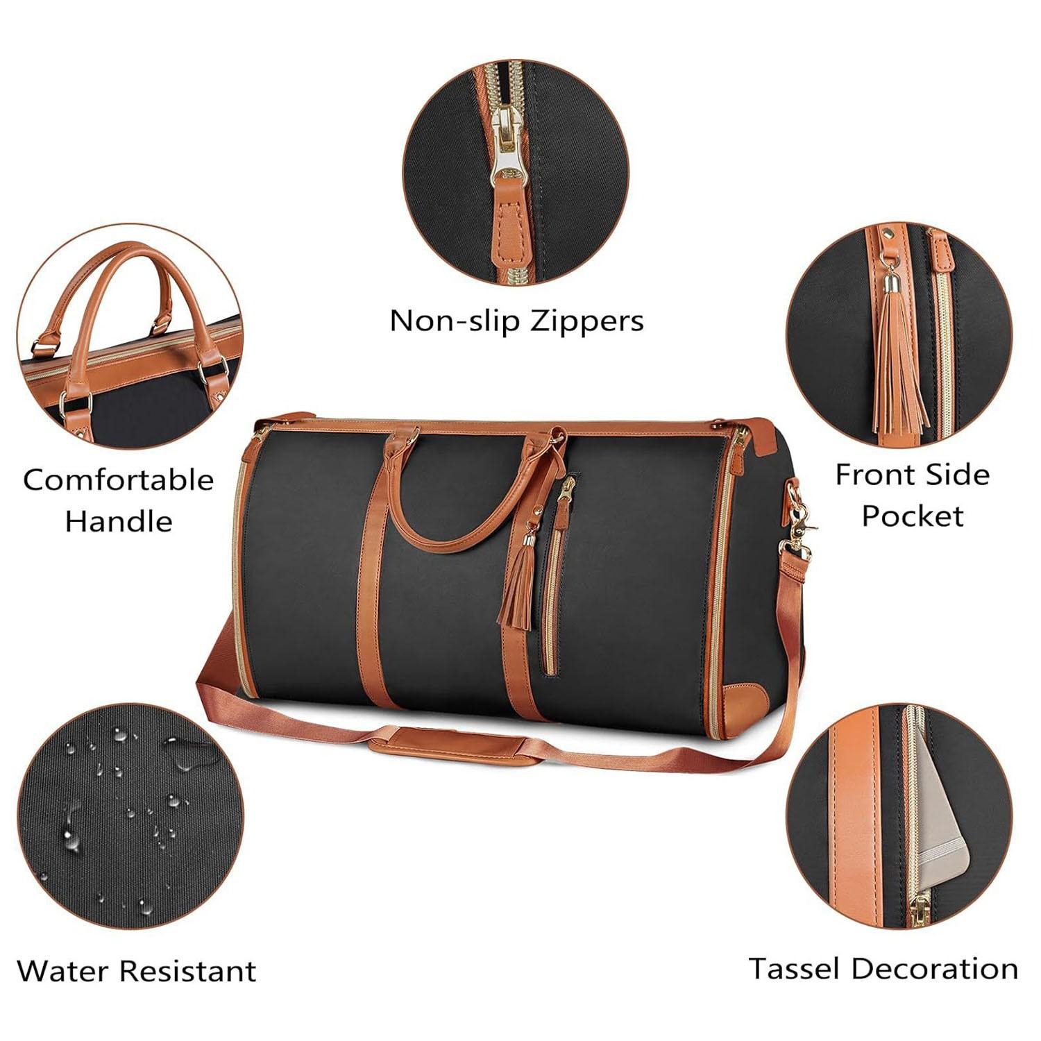 Lefame Travel Duffle Bag with Garment & Shoe Compartment, Waterproof & Breathable, TSA-Approved, 57L Capacity, Ideal for Weekender, Gym, Hospital, Holiday Travel