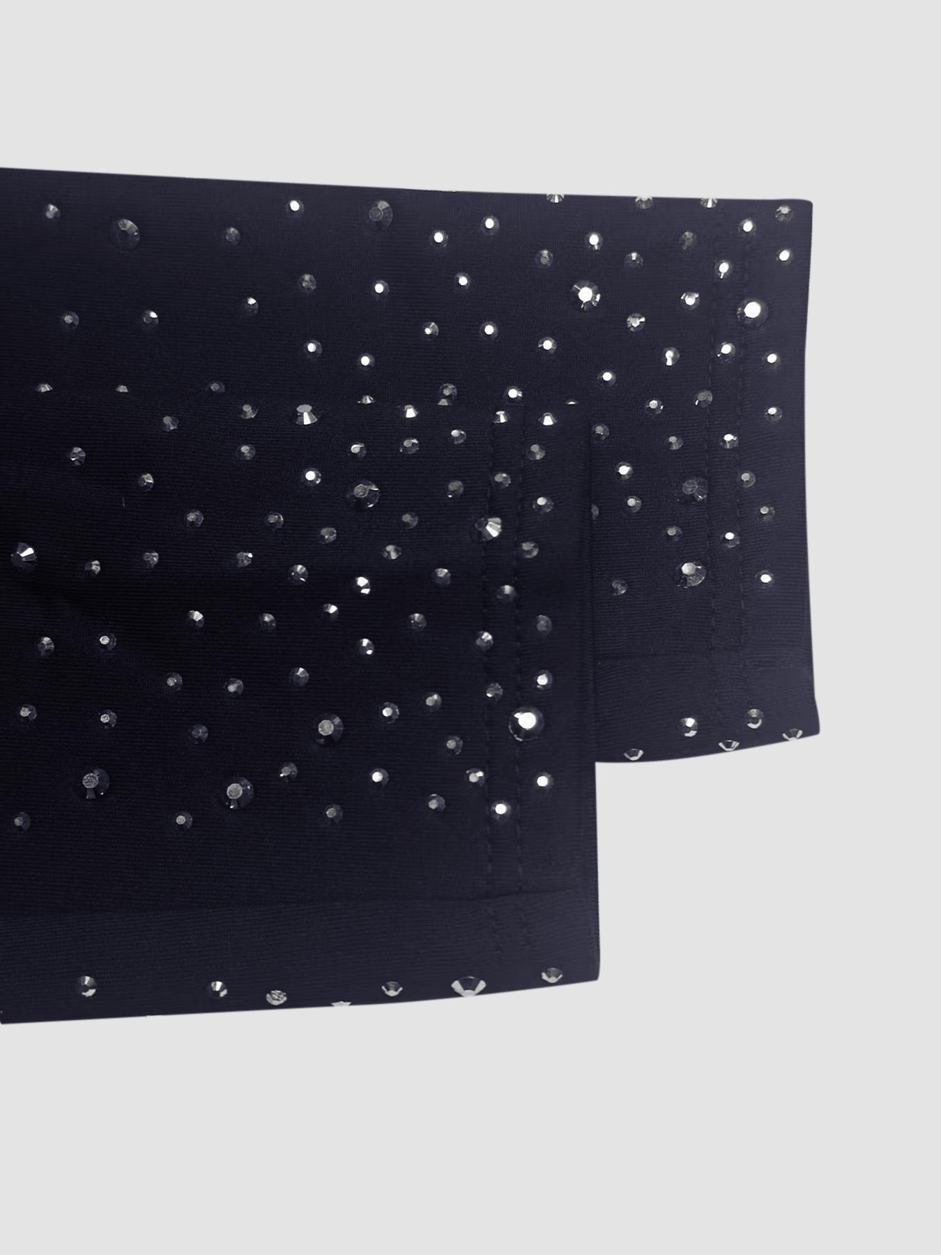 Women's Plain Long Sleeve Blazer Jacket, Elegant Water Drill Decoration, Stylish Business Casual Outerwear for Women