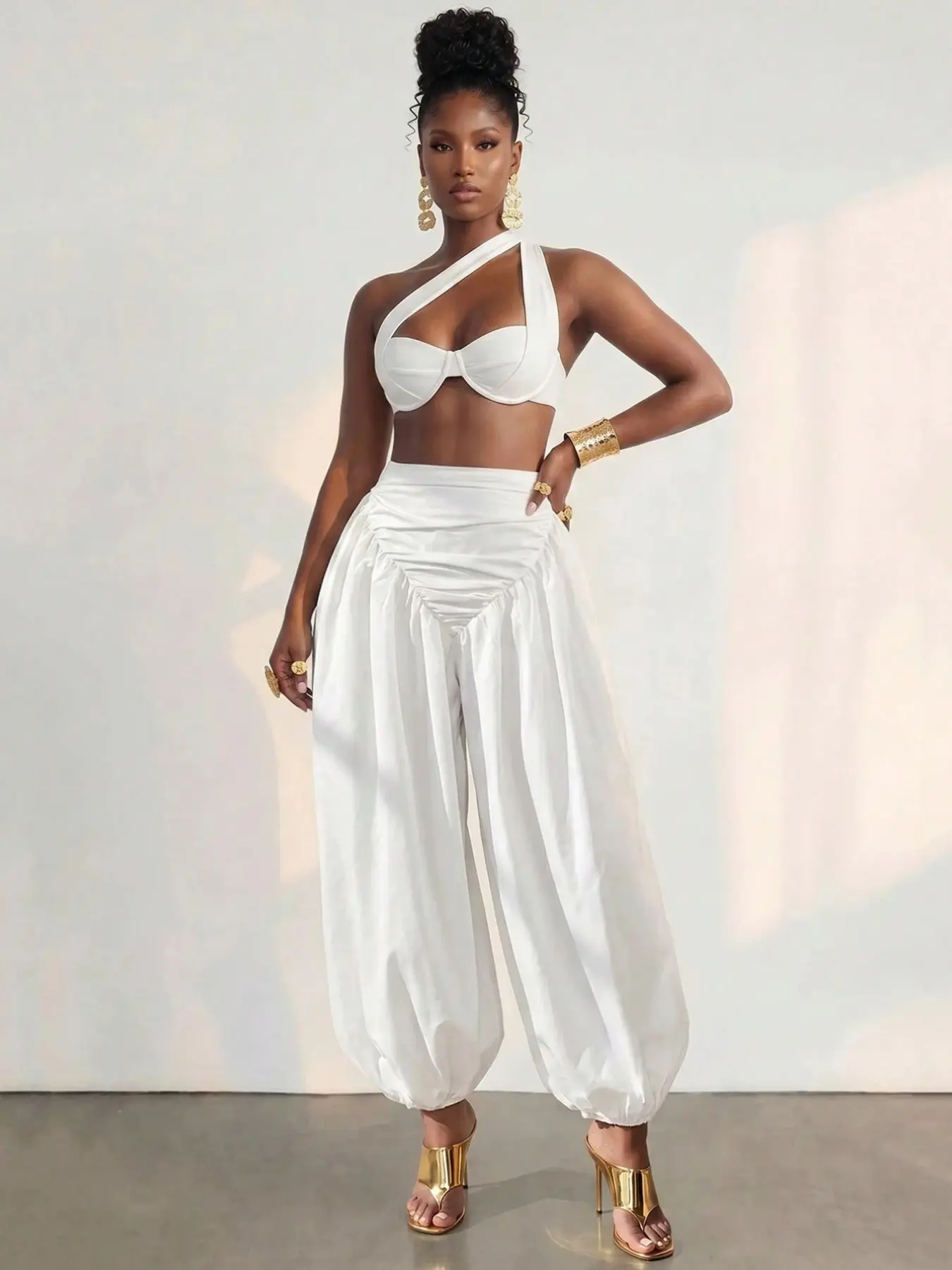 Women's Balloon Pants, High Waist Flowy Baggy Pants, Y2K Streetwear Style, Comfortable & Trendy, Perfect for Casual