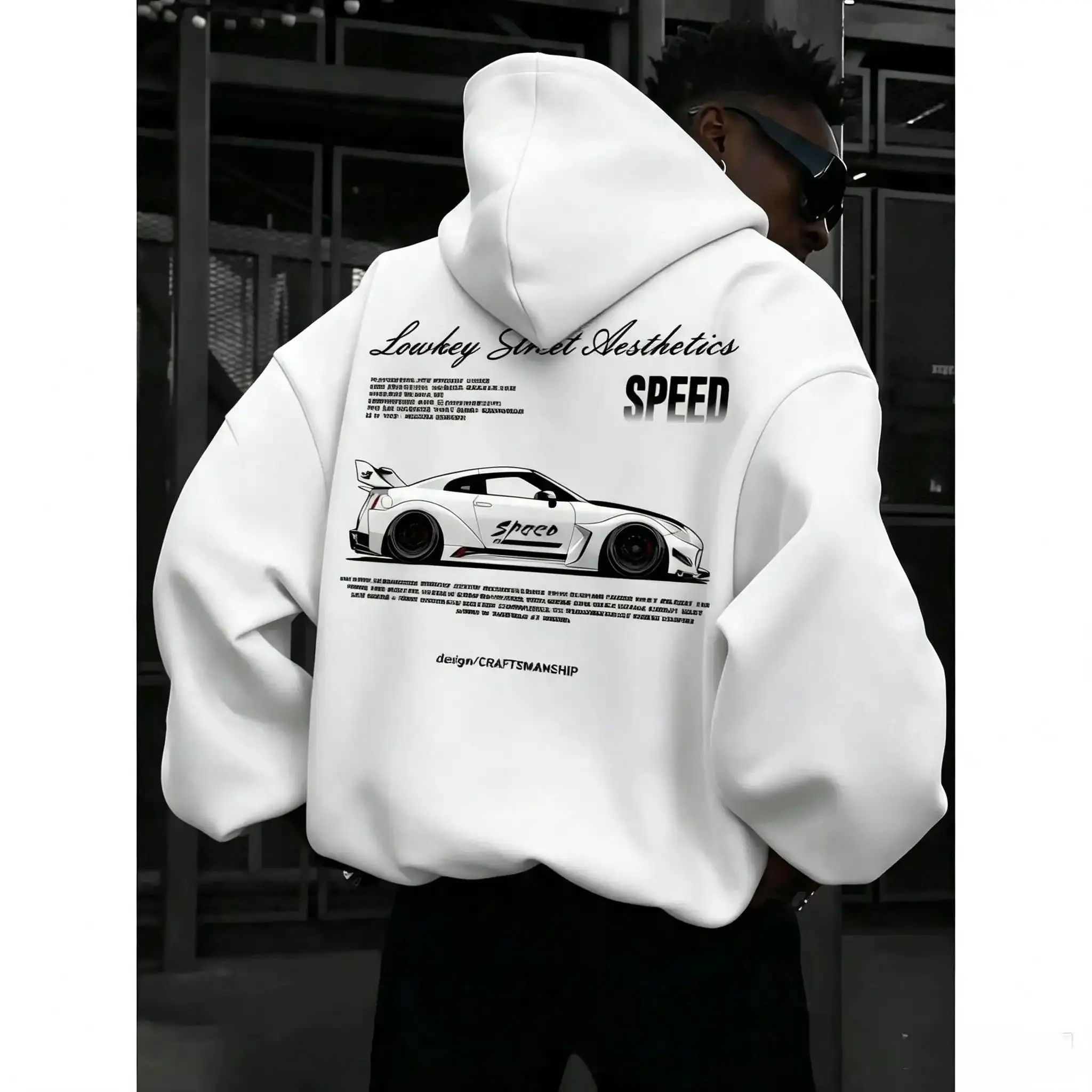 Viral Oversize Black Graphic Hoodie, Sweatshirts, Loukey Str180geet Aesthetics GTR Supercar Print Comfy Soft Fleece Streetwear, TikTok Trending Aesthetic Hoodie for Men, Car Guy Casual Daily Wear, Speed-Themed Street Style, Warm Cozy Oversized