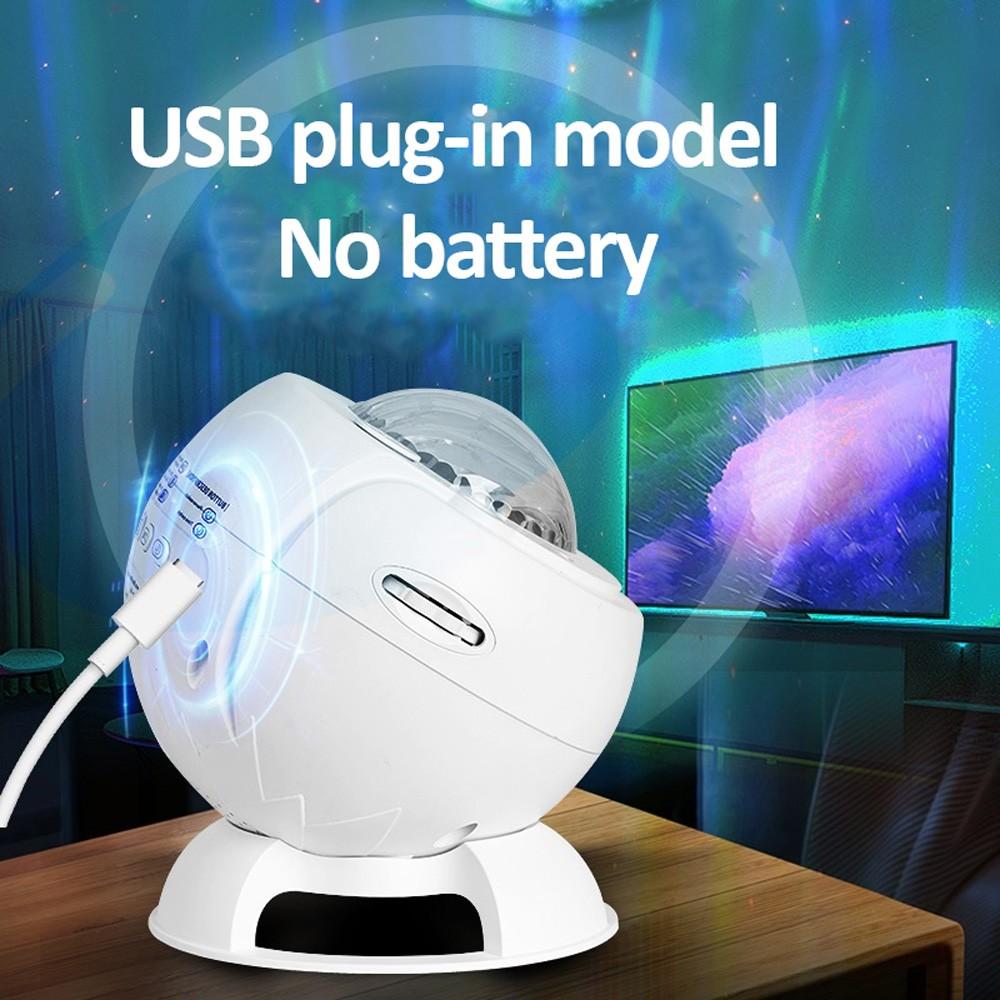 Rechargeable Projector Table Lamp Holiday Gifts Aurora Northern Light  Ambient Projector Light Bedroom Wireless Ocean Wave Star Moon Aurora Dome Projector