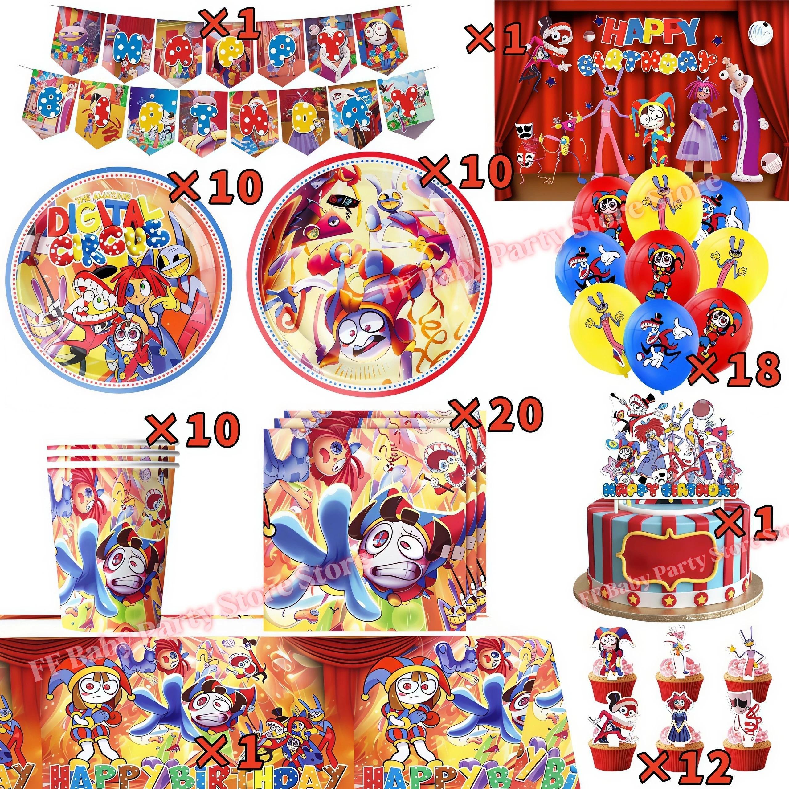 Amazing Tableware Birthday Party Decoration Digitaled Circus Balloon Plate Cup Banner Kids Favor Gift Baby Shower Party Supplies