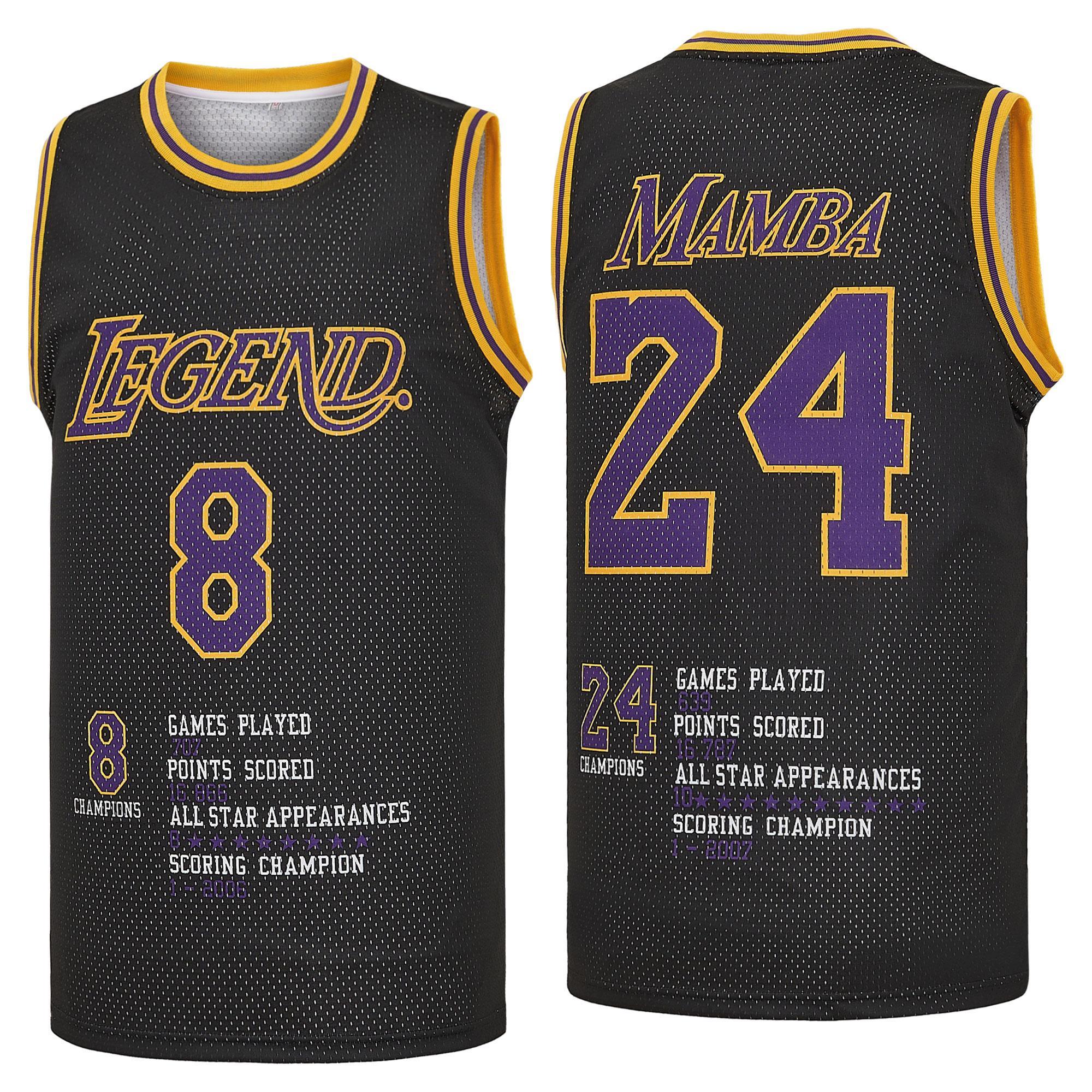 Men’s #8 & #24 Tribute Basketball Jersey Collection,breathable, relaxed fit, ideal for stadium or court wear, up to 2XL,Gift for Game Day