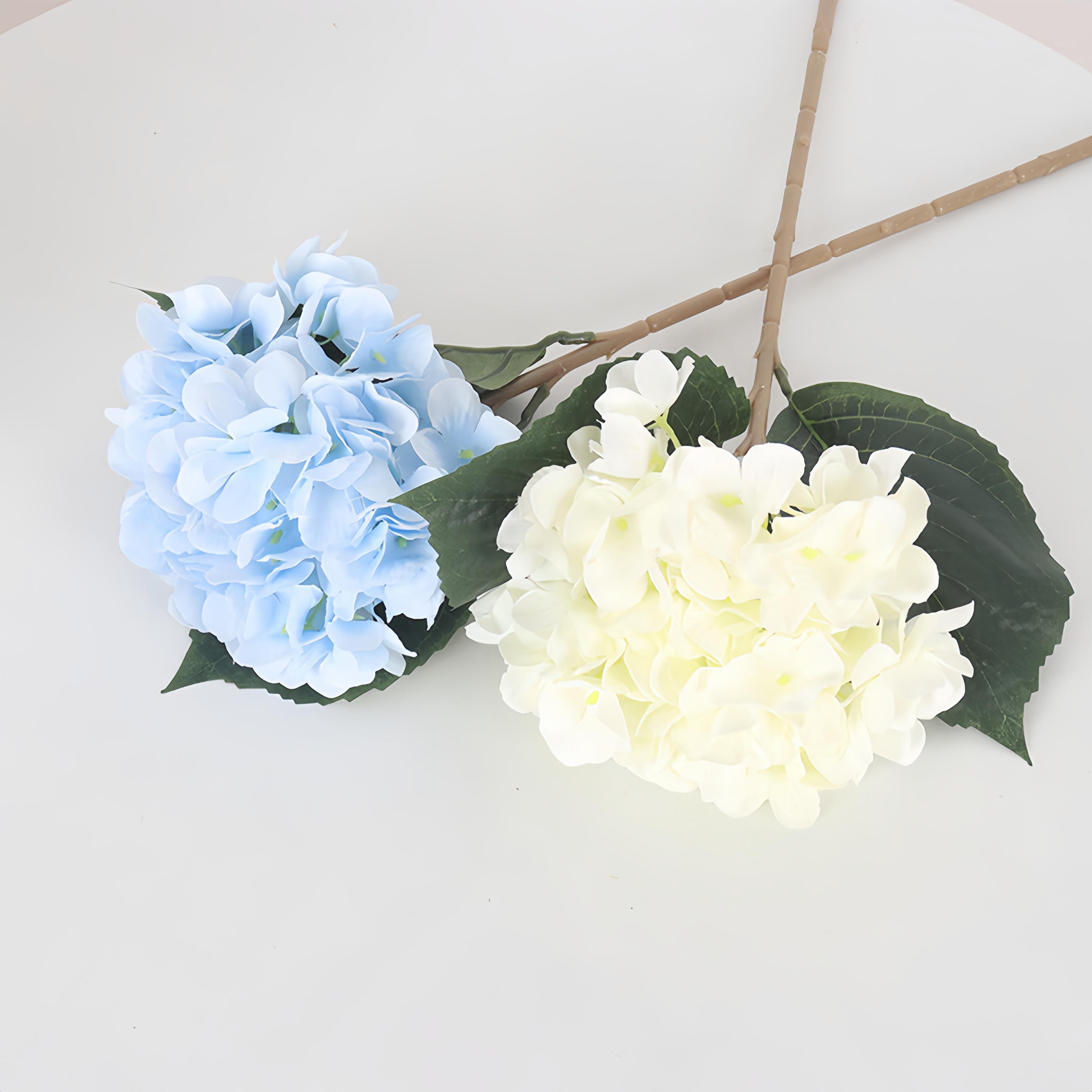 5Pcs Real Touch Artificial Hydrangea Flowers - Washable Faux Hydrangea Stems No Maintenance Never Wilt Multi-Color Fake Flowers for Home Wedding Party Table Centerpiece DIY Floral Decor