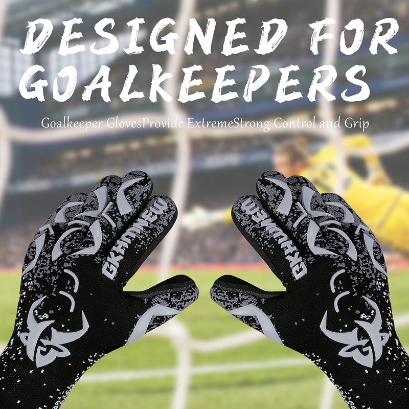 Soccer Goalie Goalkeeper Gloves and Soccer Ball for Youth & Adult, Size 6-10, Enhanced Latex Palm Grip, Breathable Knitted Fabric, Suitable for Game & Training