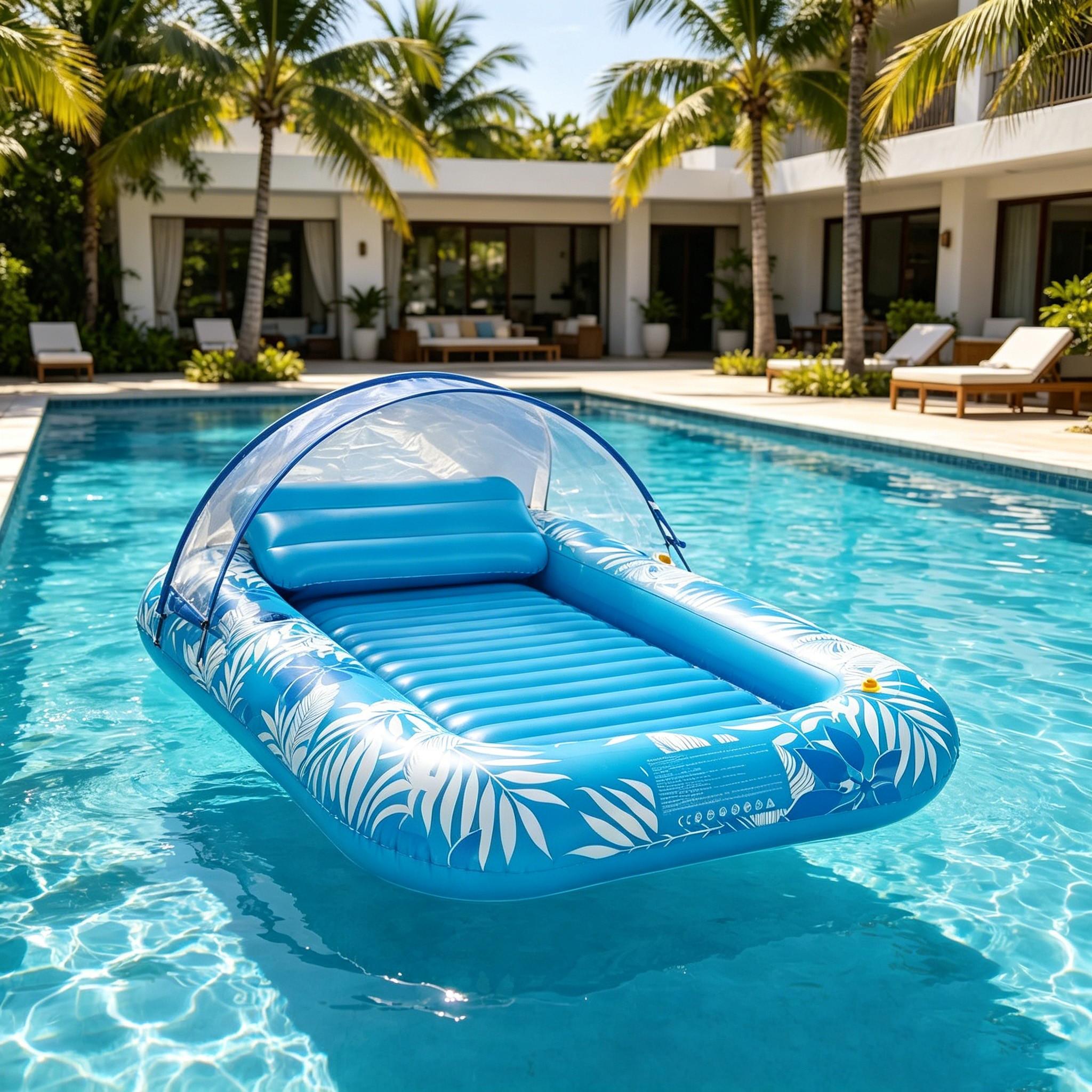 Inflatable Water Hammock, Foldable Striped Floating Bed, Inflatable Float Chair, Pool Party, Beach Fun, Relaxing Water Lounger, Inflatable Pool Floats, Pool Floaties