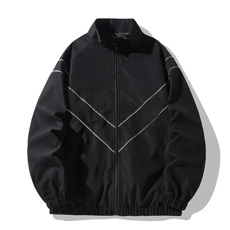 Men's Zip Up Track Jacket Stand Collar Windbreaker Chevron Print Lines Lightweight Casual Sportswear Male Outerwear Apparel Clothing Fitness cozy soft cool clean chic active sporty casual premium classic stylish durable trendy relaxed comfy urban 2-Colors