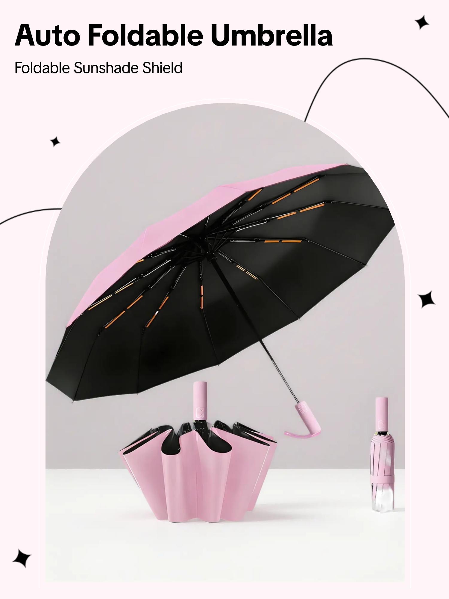 Automatic Folding Umbrella, Portable Pocket Umbrella for Rainy & Sunny Days, UV Protection Windproof Design, Wind Resistant Umbrella for Men Women