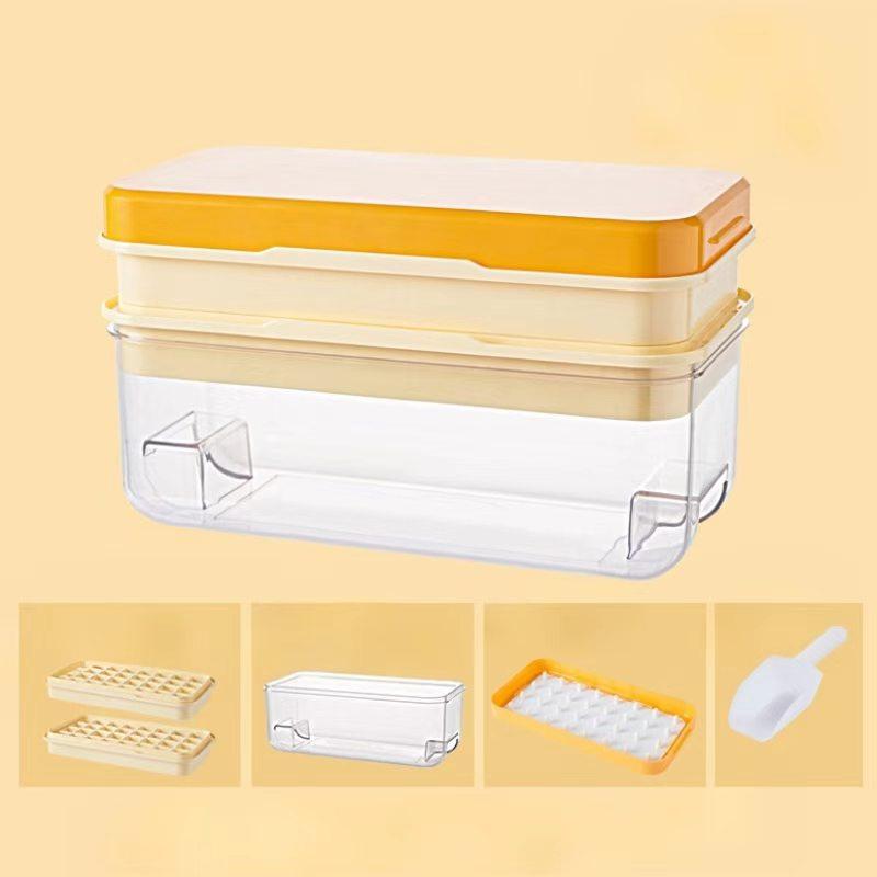 Large Capacity Thick Ice Cube Mold, Home & Commercial Ice Maker, Silicone Ice Tray, Quick Freezing, Easy Release, Storage Box