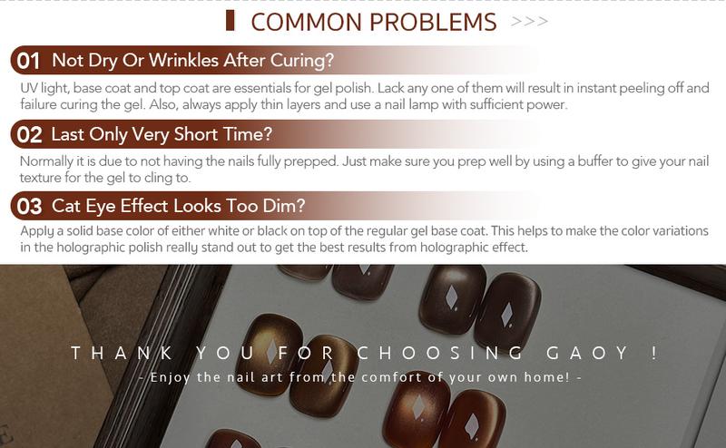 GAOY Sparkling Amber Cat Eye Gel Nail Polish Set with Magnet, Jelly Brown Cat Eye Christmas Gift Idea, Salon UV Gel Manicure and Nail Art DIY at Home