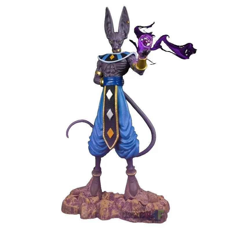Dragon Ball Super Beerus Figure, Scene Rock Base, Holds Destruction Sphere, Anime Collectible Model Gift, PVC Collectible Statue, Perfect for Fans, Anime Character Statue