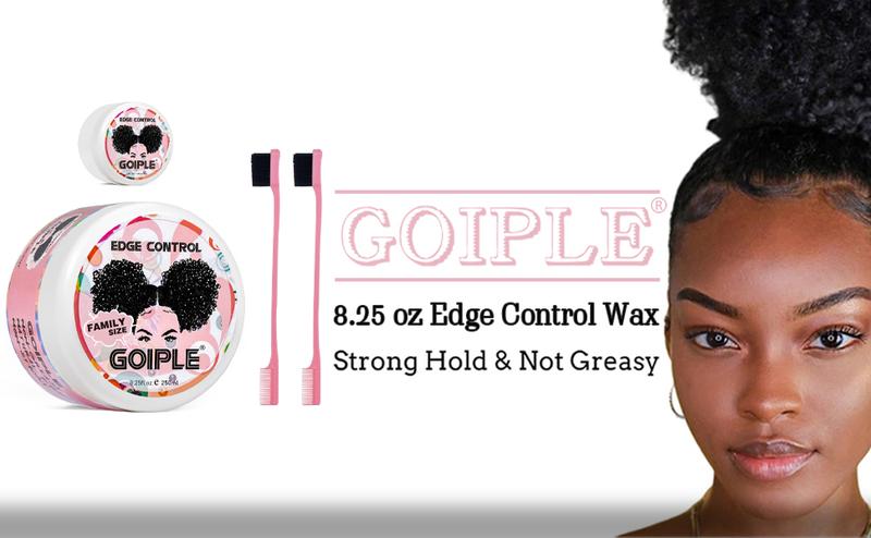 4 Counts Natural Edge Control Wax Gel for Women Strong Hold, Non-Greasy, No Flaking or White Residue, Smooths Edges Organic (Strawberry Scent)