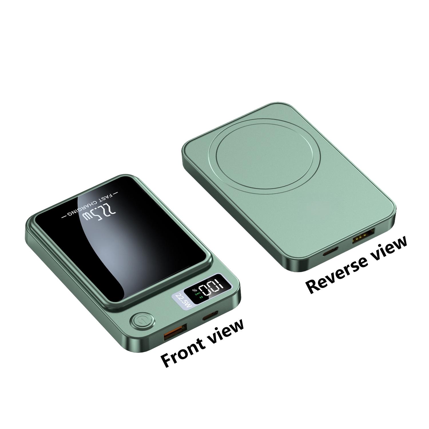 SIFOX Ultra-thin Magnetic Wireless Charging Battery 22.5W Ultra-fast Charging + 15W Magnetic Wireless Charging Type-C + USB Dual Output LED Digital Display 5000mAh Portable Power Bank for iPhone and Android Devices