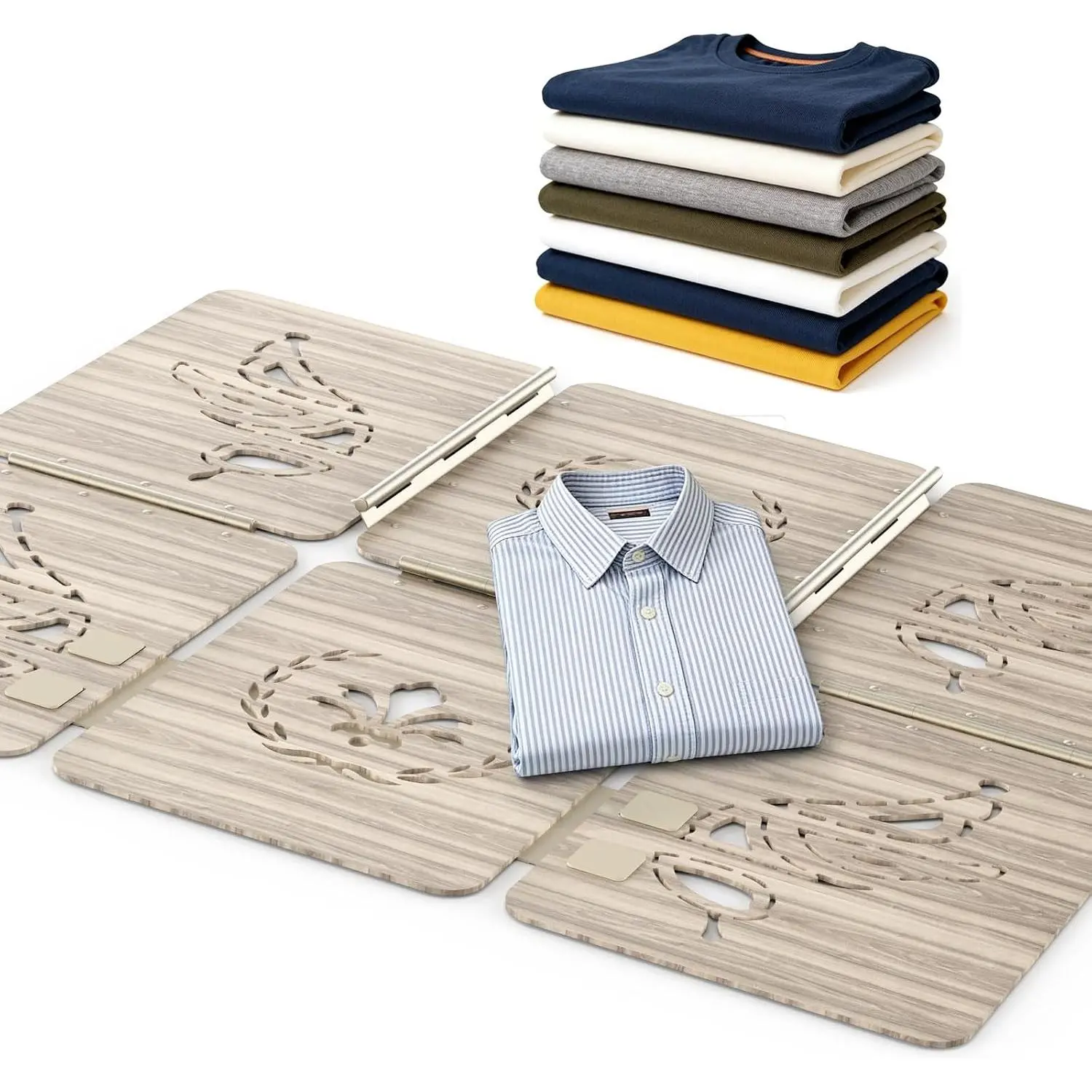 Shirt Folder Wooden Clothes Folding Board - No Bend, Gentle  Clothes,  Laundry Folder for T Shirts, Pants, Sweaters & Delicates, Light Gray