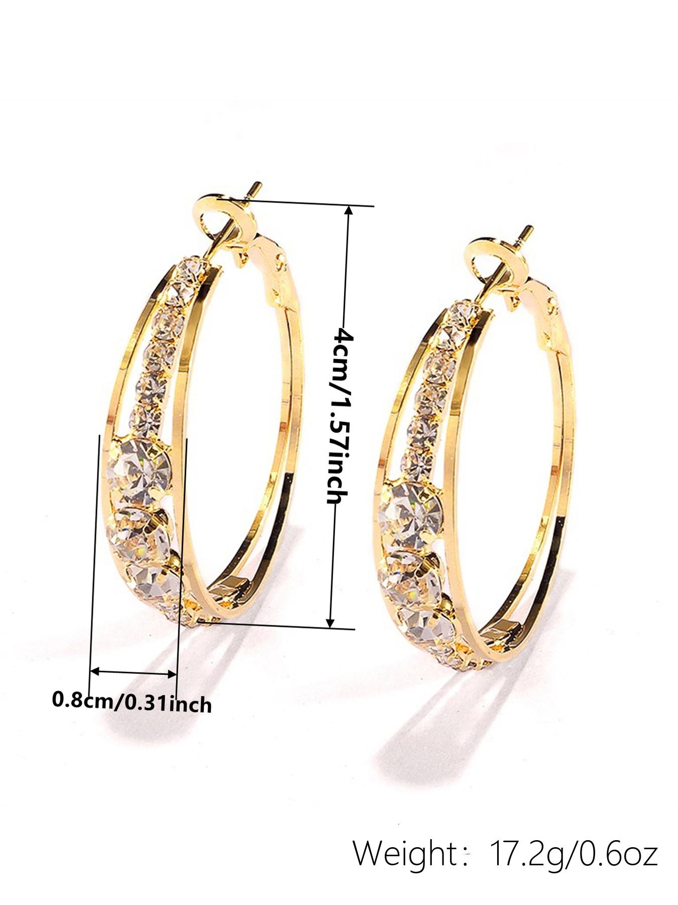Fashion Rhinestone Decorated Hoop Earrings, Elegant Women's Anniversary Wedding Party Accessories, Minimalist Romantic Aesthetic Jewelry Gift for Her
