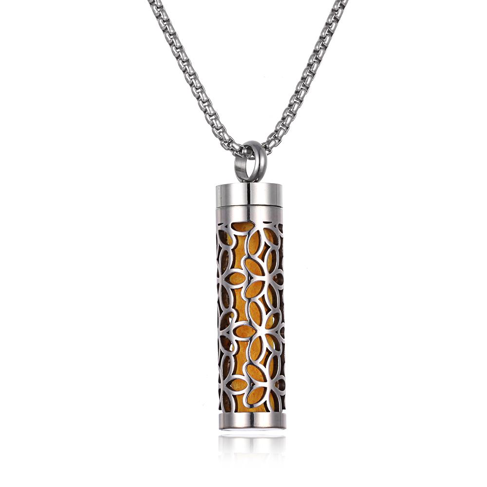 New Aromatherapy Essential Oil Diffuser Necklace - Stainless Steel Open Locket, Stainless Steel Jewelry, 70cm Chain, 1pc Perfume Pad, Everyday Wear Costume Jewelry Necklace