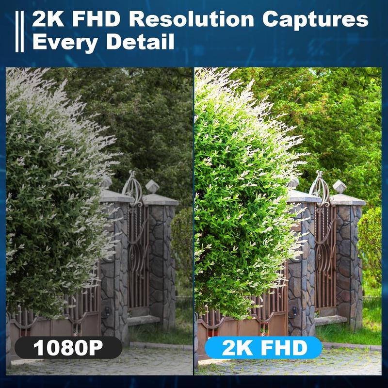 Solar Security Camera Wireless Outdoor/Indoor,  Battery Rechargeable Waterproof Continuous Power, Color Night Vision, SD Card/Cloud Storage