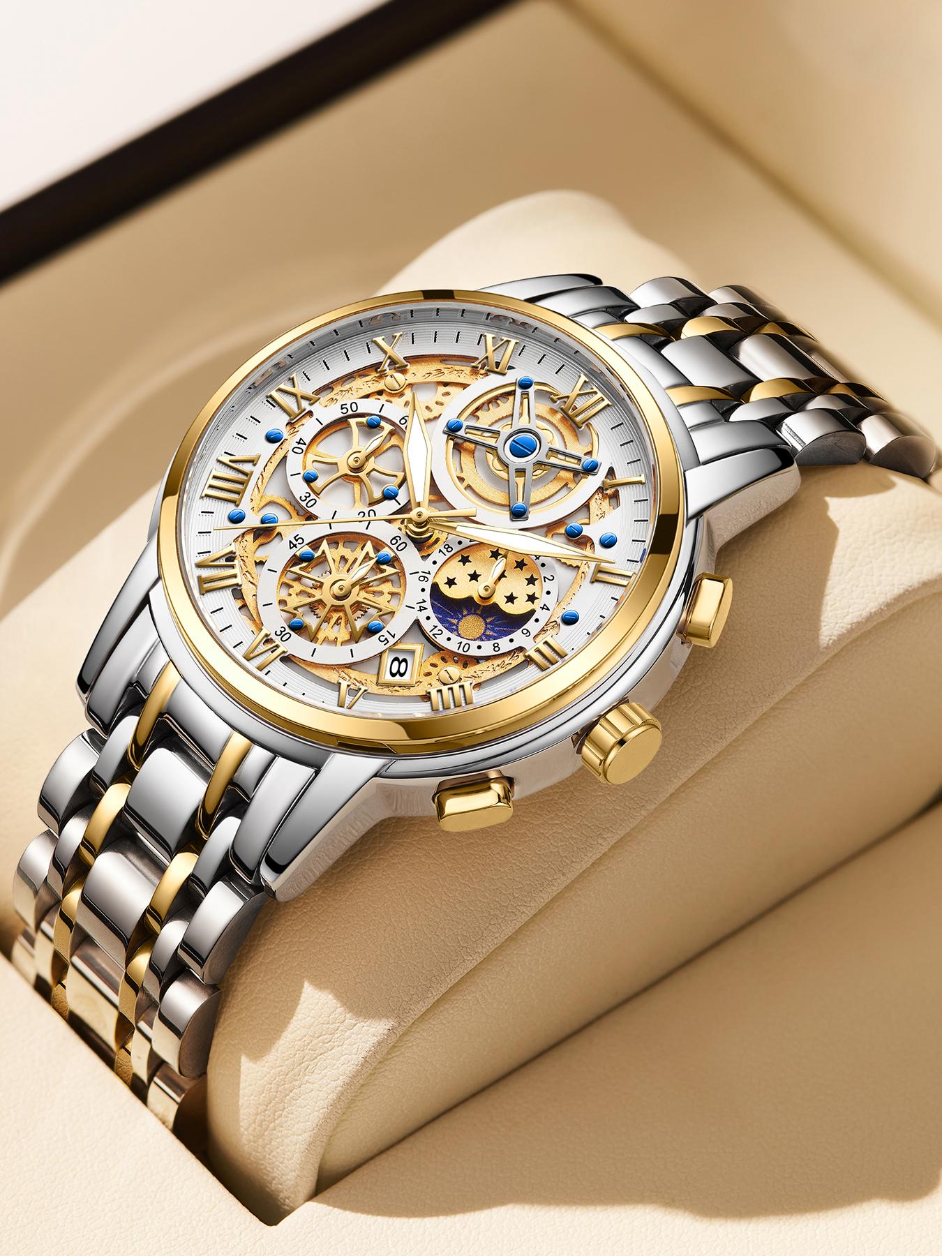 Lige Men's Business Watch with Multiple Dials, Waterproof, and Night Glow chronograph analog  watch luxury  watches Men's Stainless trendy exquisite