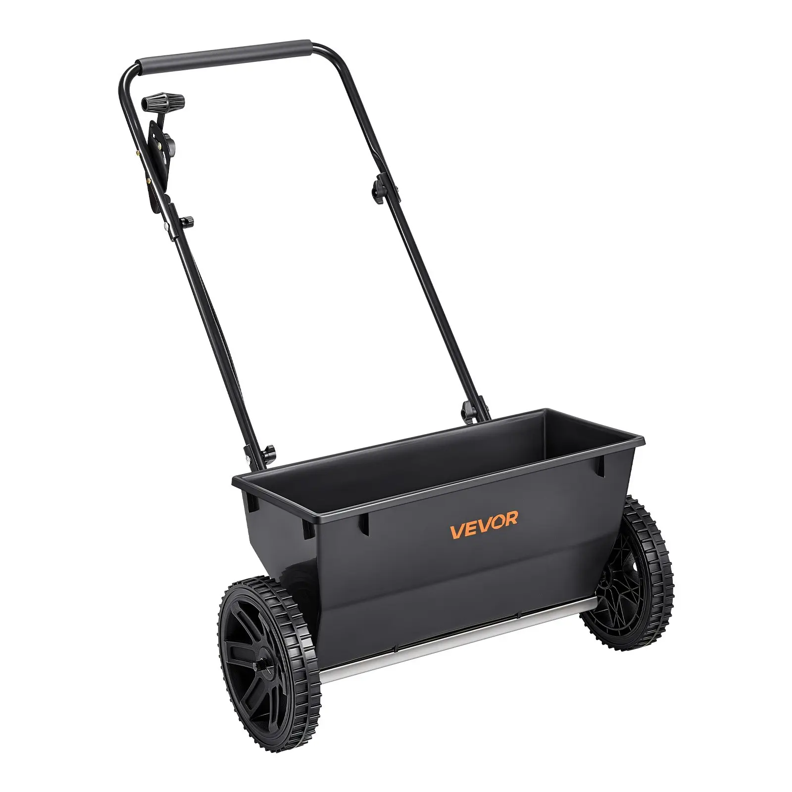 VEVOR Walk-Behind Push Spreader, 50LBS Capacity, Drop Spreader with Hopper Grate, 18 in Spreading Width 30 Settings, 10 in All Terrain Tires, Garden Lawn Spreaders for Seed, Fertilizer, Salt