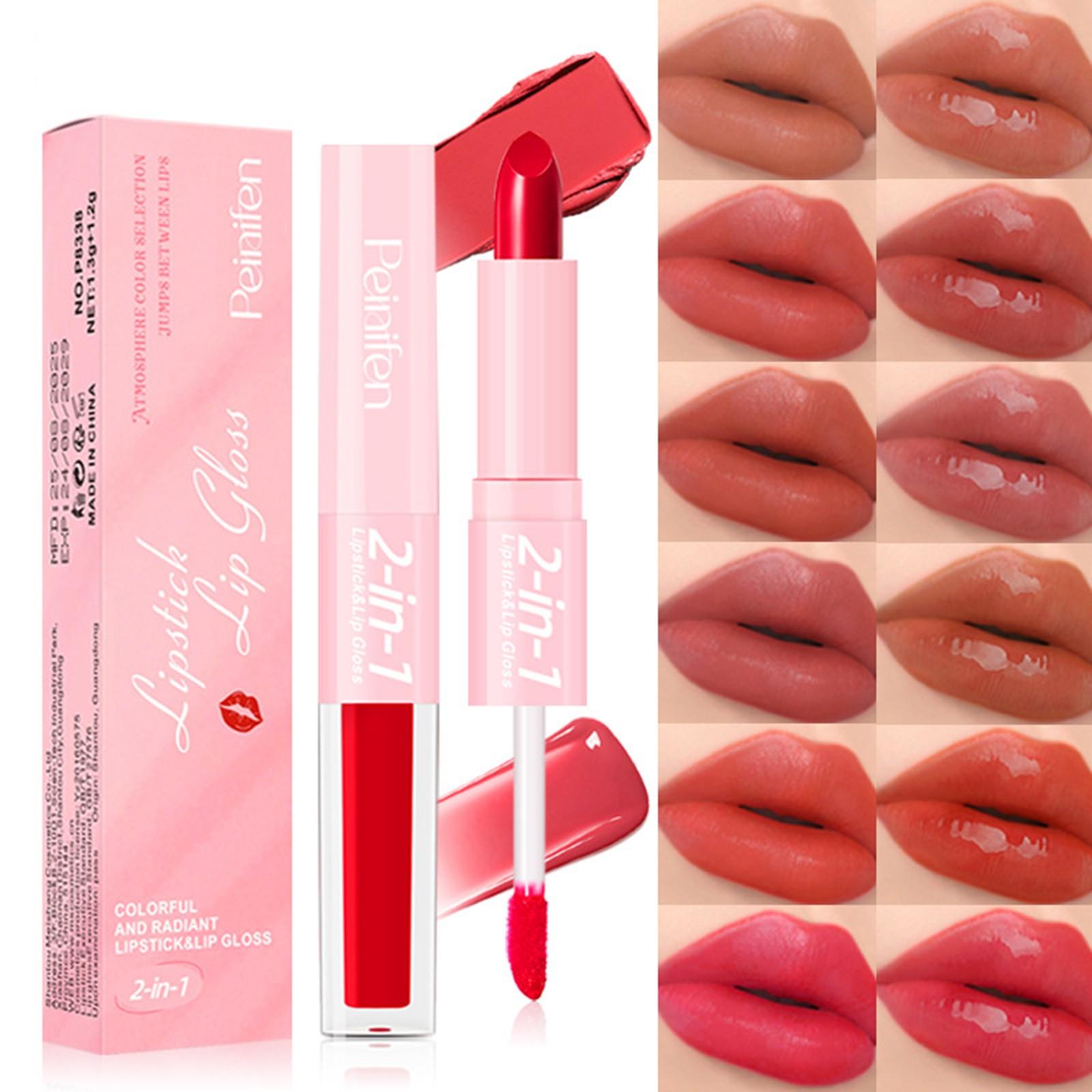 2in1 Matte Lip Gloss & Lipstick, Waterproof Long-Lasting, 6 Colors, 24-Hour Wear, Easy Application, All Skin Types, Perfect Gift