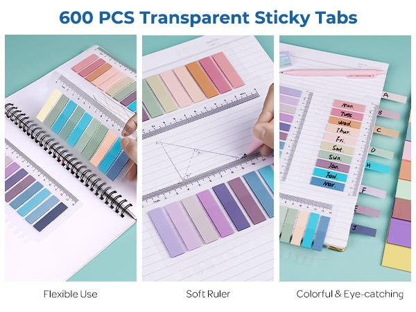 Nicpro 51 PACK Aesthetic Book Annotation Kit with Pen Case, 12 Dual Highlighters, 5 Gel Pens, 6 Mechanical Pencil, 2 Markers 1200PACK Transparent Sticky Notes and Tabs for Bible Study Student Stationary