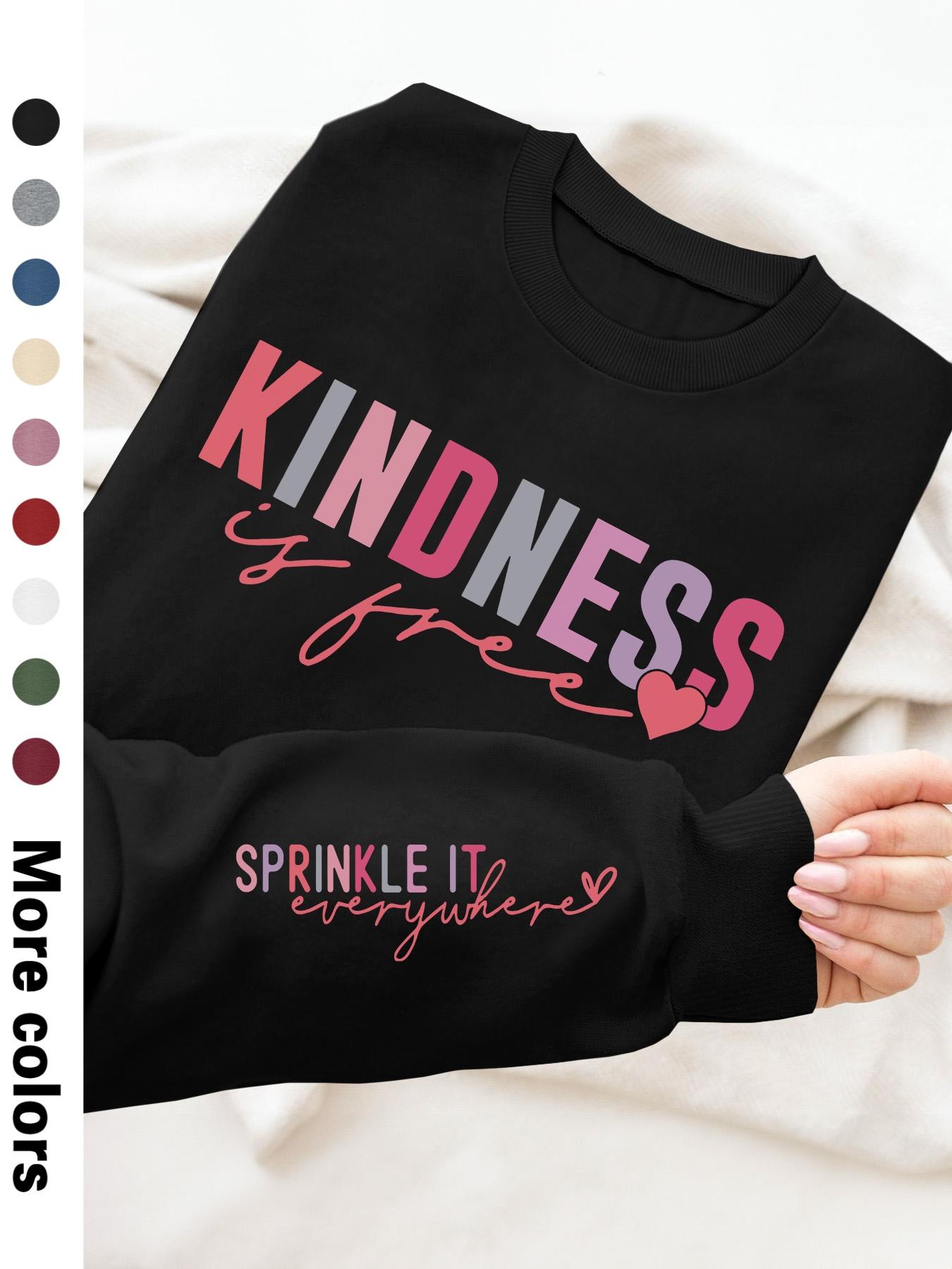 Women's Heart & Letter Print Drop Shoulder Fitted Sweatshirt, Casual Long Sleeve Round Neck Pullover for Fall & Winter, Women's Clothes for Daily Wear, Womenswear