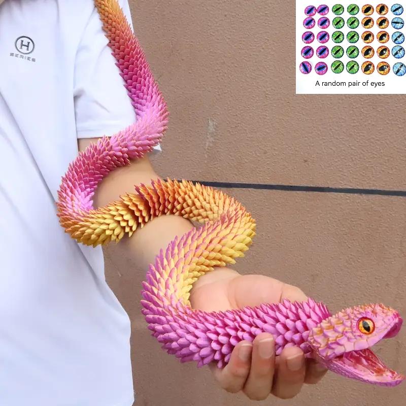 3D Printed Python Model 110cm/43.31inch, Creative Snake Decoration with Realistic Eyes, Home Decor, Creative Modern Decoration, Indoor Outdoor Use, Lifelike Design, Interior Decoration Accessories