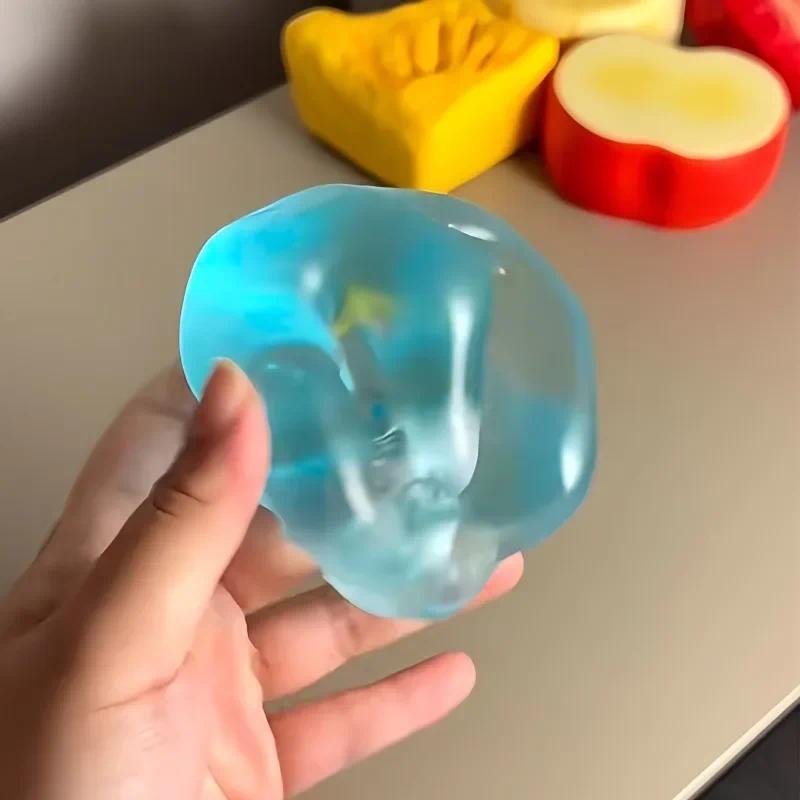 Blue Maltose Squishy Toys Anti Stress Sensory Fidgets Toy Soft Simulated Transparent Blue Maltose Slow-rebound Decompression Toy Kawaii Squishies