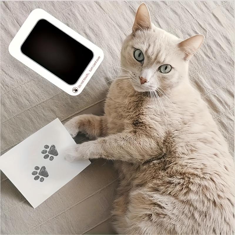 Pet Memorial Flannel Paw Print & Footprint Kit, 1pc Non-Mess Ink Pad Set for Dog & Cat Keepsakes