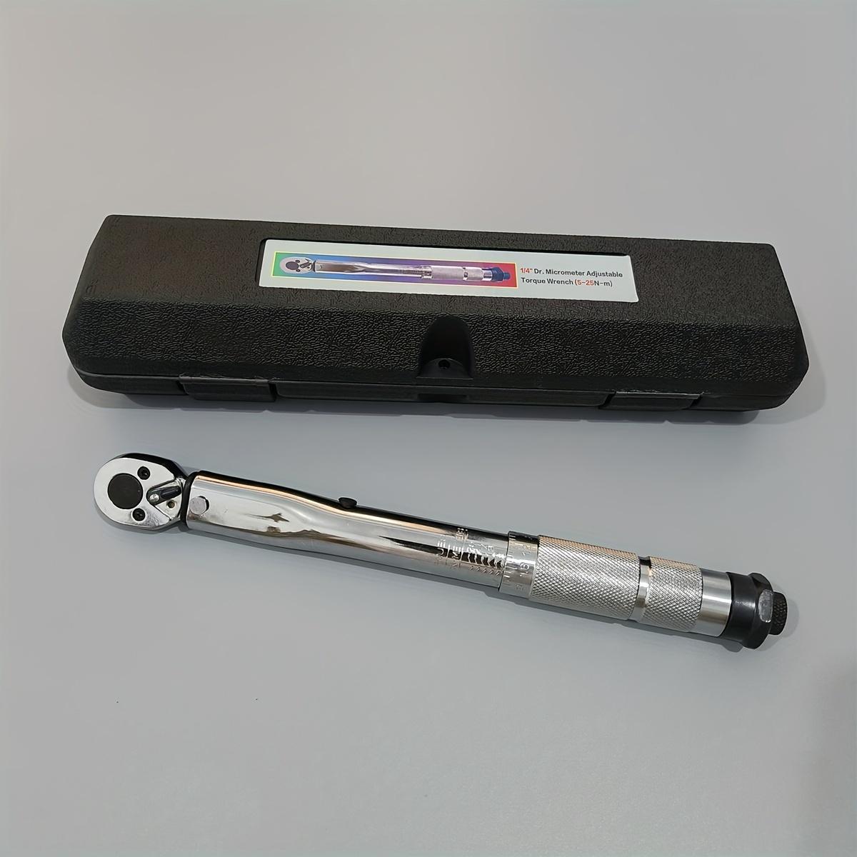 Adjustable Torque Wrench, Pre-Set Adjustable Wrench, 1/4 Inch Drive, Durable Construction, Ideal for Mechanics & DIY Projects