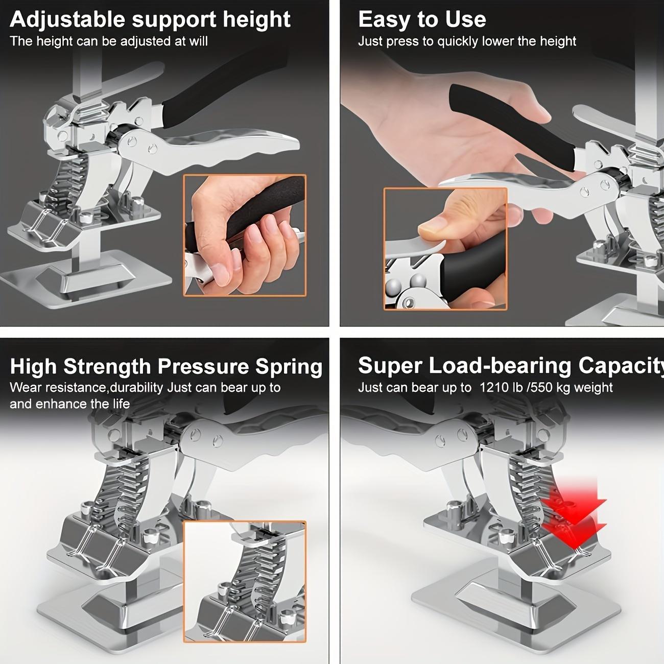 Effortless Lift Jack, Cabinet Board Lifter, Tile Height Adjuster, Mattress Raiser, Door Panel Gypsum Board Lifter, Manual Lift Tool, Adjustable Clamp Height, Heavy Duty