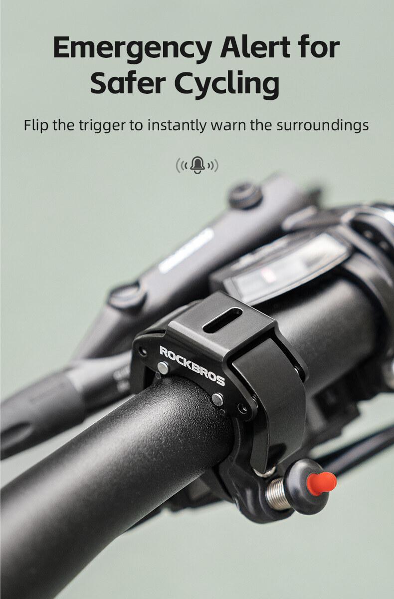 ROCKBROS Hidden Mini Size Cycling Bike Bell - Sturdy, Durable, 100+ dB Clear Long-Sound Ringer for 22.2mm Handlebars, MTB Compatible