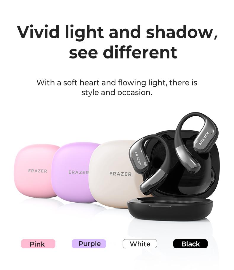 ERAZER X11 True Wireless Open Ear Earbuds Bluetooth 5.4 HIFI Sound Quality Sports Headphones OWS Earbuds Gaming with Low Latency Touch Control IPX5 Waterproof With microphone Earphones