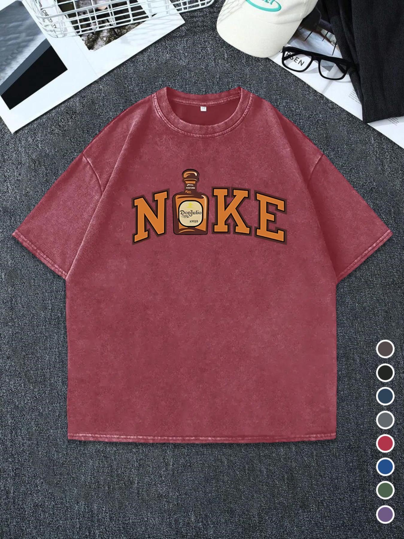 Men's Regular Fit Nose Print Round Neck Graphic Tee, Vintage Trendy Casual Short Sleeve T-shirt for Daily Wear, Men's Summer Outfit, Top