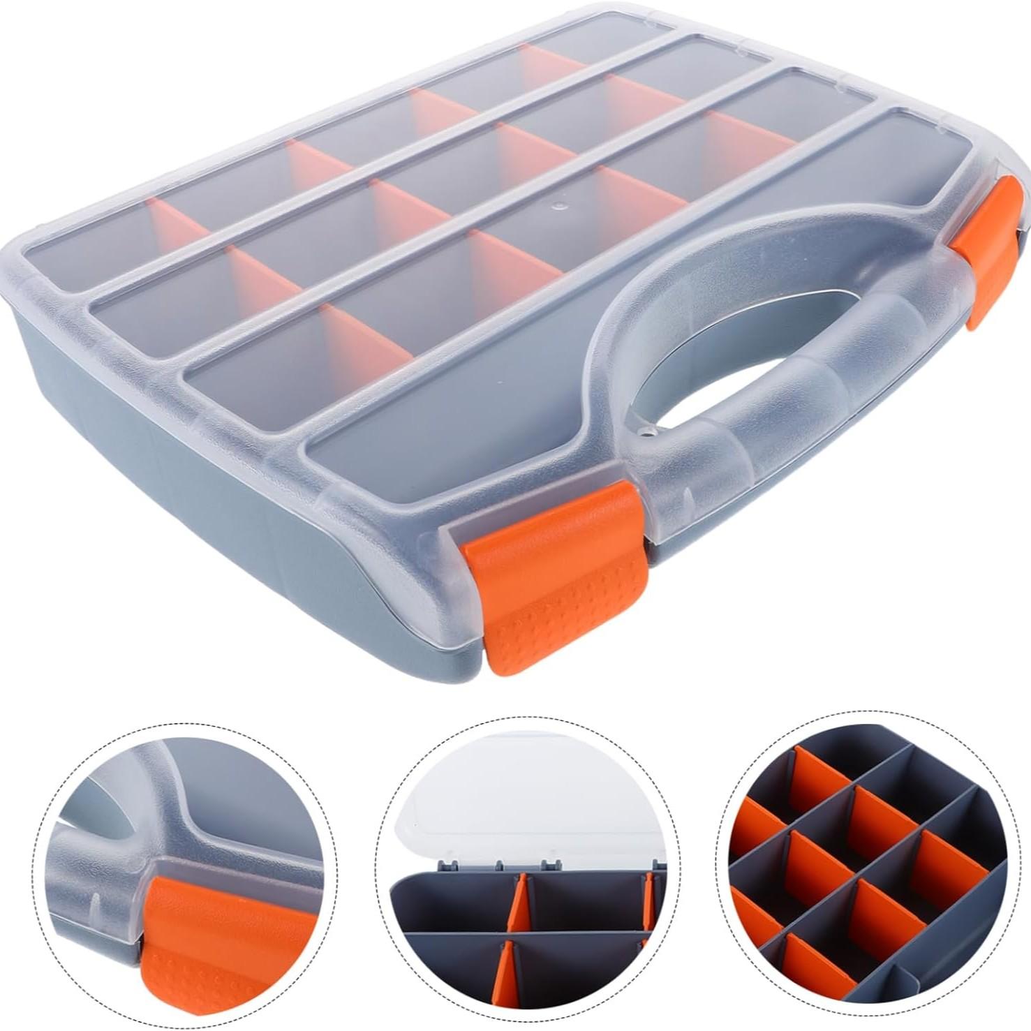 Tool Organizer Box, Toolbox Storage Box, Small Parts Storage Container, Ideal for Screws Nuts Bolts Jewelry, Durable Tool Organiser