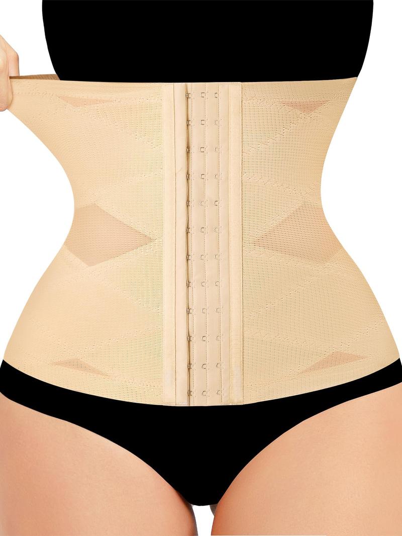 Women's Mesh Waist Cincher Belt Shapewear, Breathable High Elasticity Abdominal Binder, Casual Invisible Buttoned Belly Band for All Seasons