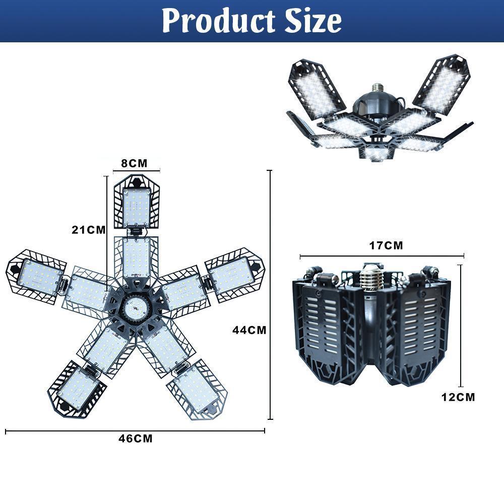 LED Garage Lights, 2Deformable Garage Light, Ceiling LED Shop Lights, E26/E27 Screw In LED Light Garage Lighting with 10+1 Panels Garage Bulb for Basement, Attic, Warehouse LED Garage Lights, 2Deformable Garage Light, Ceiling LED Shop Lights, E26/E27 Screw In LED Light Garage Lighting with 10+1 Panels Garage Bulb for Basement, Attic, Warehouse
