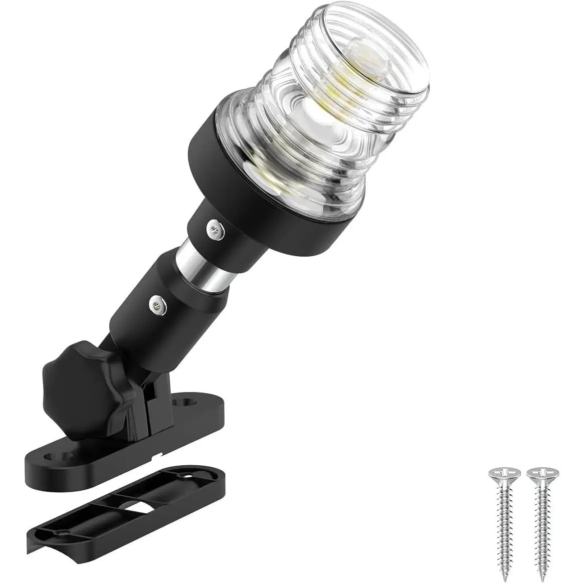 6 Inches Pontoon Stern Light Bimini Mount, LED Waterproof IP67 Bimini Light for Pontoon Boat, 3NM Marine Folding Rear White Navigation Anchor Running Lights for Night