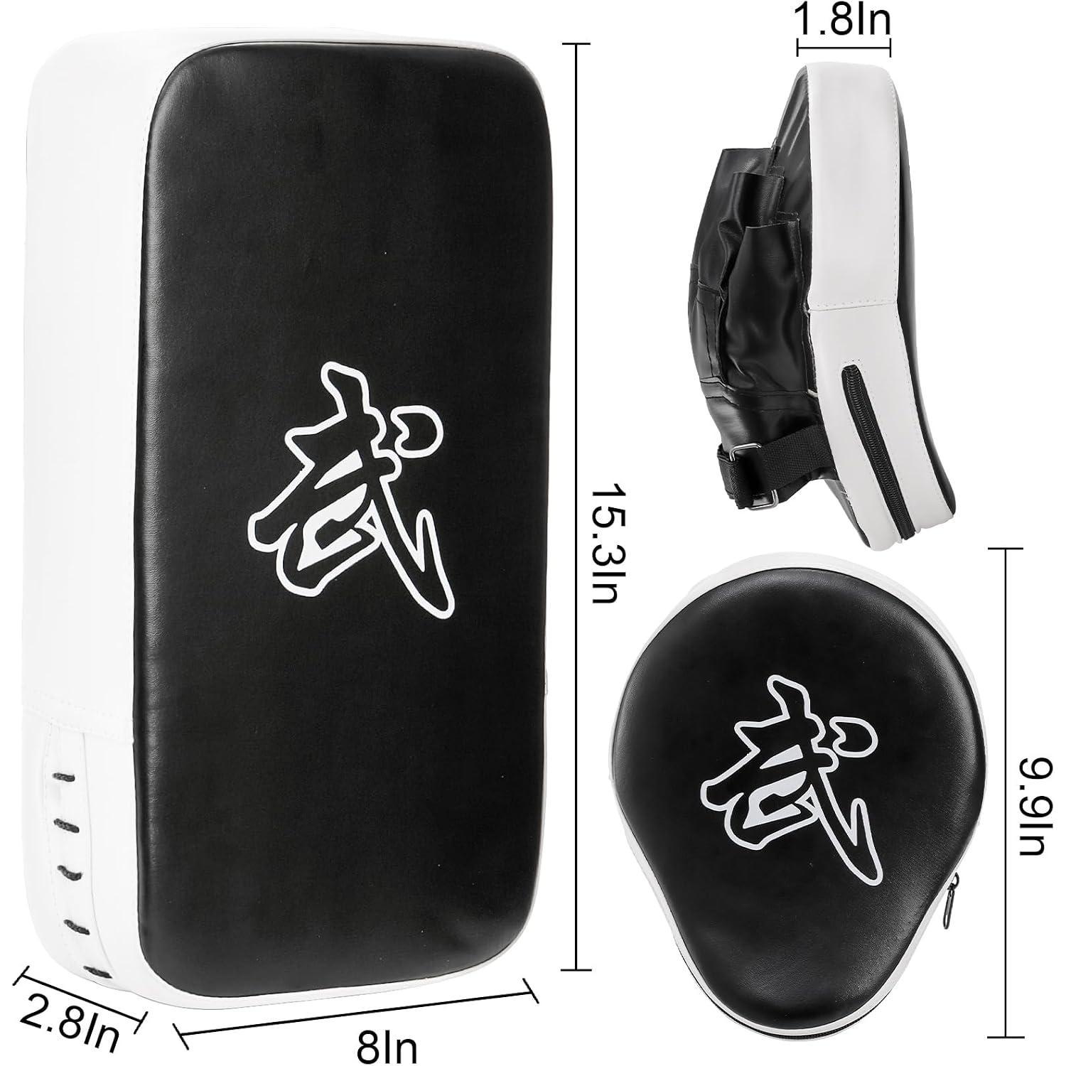 2-in-1 Punching Mitts Kick Pack Set, Boxing Mitts Focus Pads and Taewondo Kick Pad, Adjustable Soft Shield Durable  Pads Set for Boxing, Kickboxing, Karate, Muay Thai, MMA