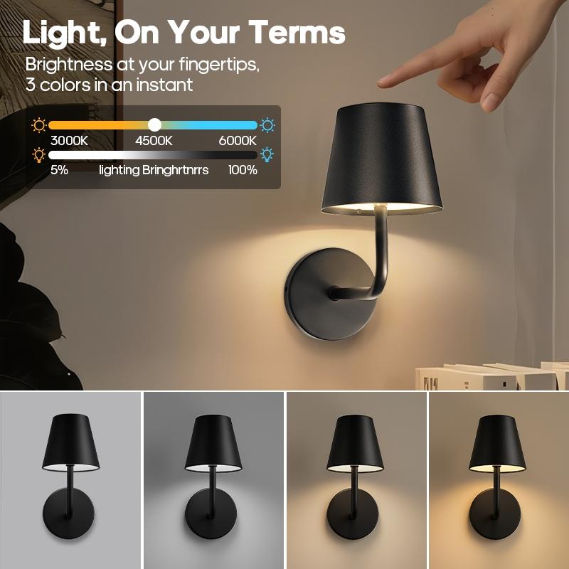 USB Rechargeable LED Wall Light with Remote Control, Modern Mood Lighting, Adjustable Color Temperature, Suitable for Bedroom Living Room Corridor Decoration, Rechargeable Wall Sconces