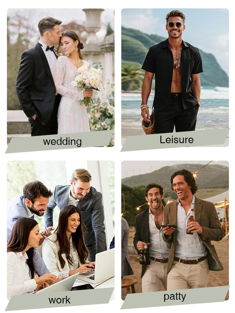 Alimen Mens Linen Shirts Short Sleeve Dress Shirts for Men Lightweight Breathable Linen Fabric Comfortable, Beach Vacation Summer Party Wedding Casual Button Down Shirts Spread Collar Linen Shirts for Men Alimen Mens Linen Shirts Short Sleeve Dress Shirts for Men Lightweight Breathable Linen Fabric Comfortable, Beach Vacation Summer Party Wedding Casual Button Down Shirts Spread Collar Linen Shirts for Men