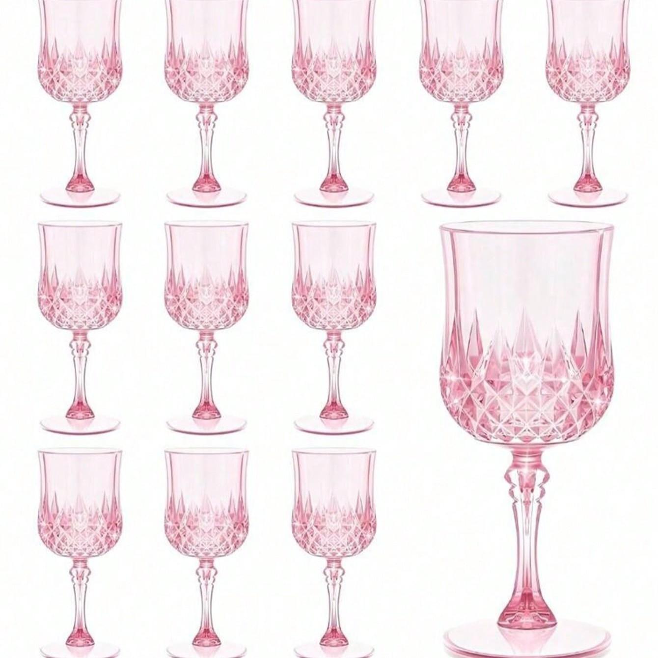 High-End Diamond Pattern Plastic Cup, Reusable Cups, Wine Champagne Water Glasses, Wedding Banquet Party Daily Use