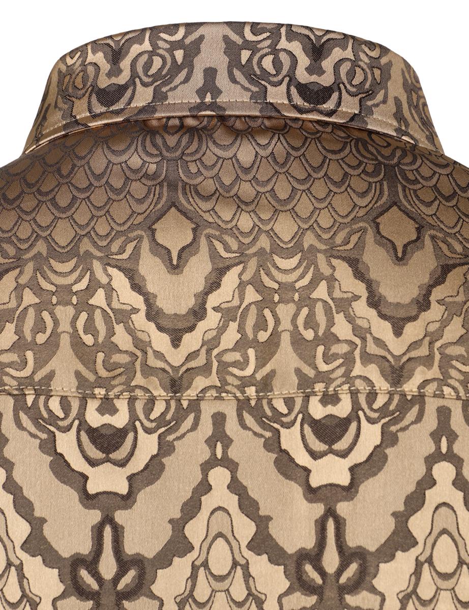 ZEROYAA Men's Hipster Slim Fit Lightweight Long Sleeve Gothic Jacquard Button Up Dress Shirts for Party Prom