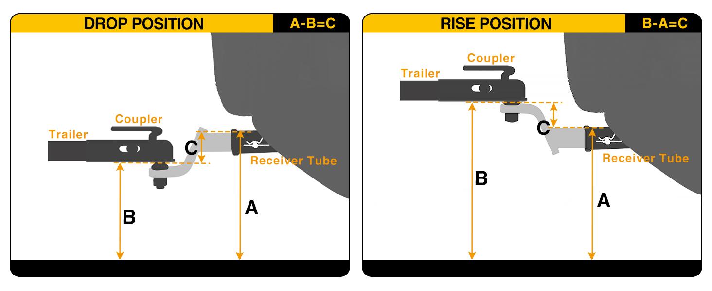 Nilight Trailer Hitch Ball Mount with 5/8" Hitch Pin Clip Fits 2 Inch Receiver Square 7500 lbs 10" Drop 9” Rise 1” Hole Gloss Black Powder Coat Hauling Atvs  dealsforyoudays