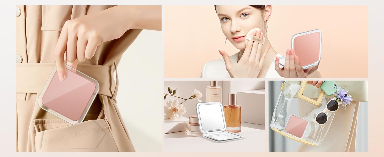 2026 New Dual-Sided Mirror Flat Mirror & 30x Magnifying Mirror, Compact Makeup Mirror, Travel Pocket Mirror, Christmas Gift for Girls