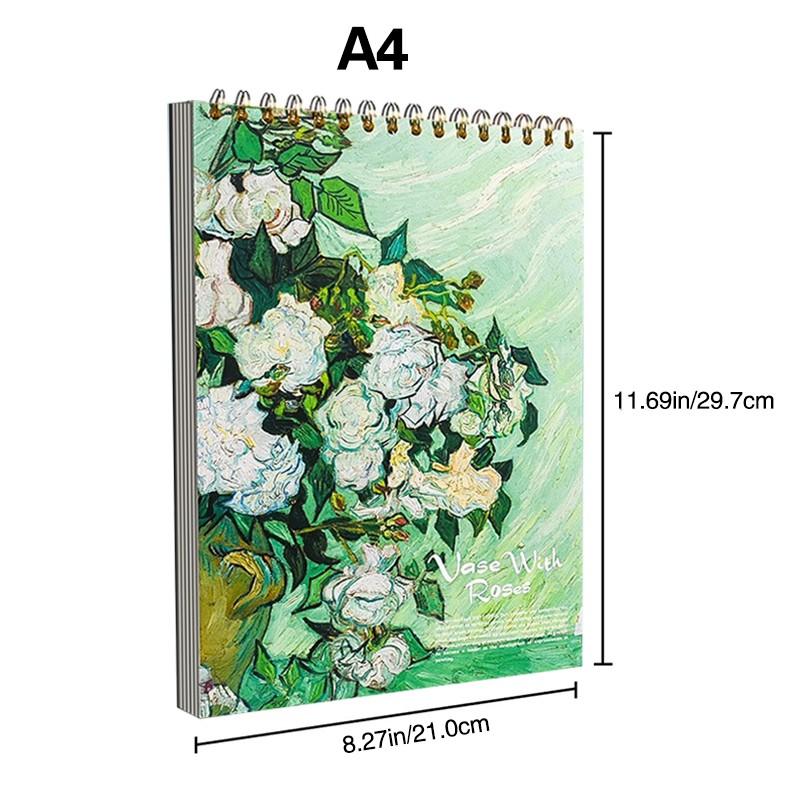 1 Piece Sketchbook, Top Spiral Bound Sketch Board, 1 Pack of 60 Sheets, Acid-Free Art Sketchbook Art Drawing Writing Paper, Suitable for Aduners Artists