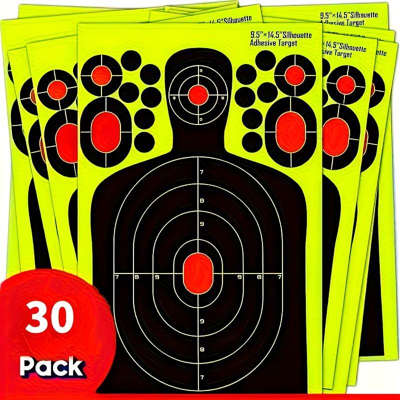 20/30 Pack 14.5 Inch Human Silhouette Shooting Targets, Reactive Splatter Fluorescent Glow Paper Targets, Impact Visible Training Paper For Outdoor Tactical Equipment Shooting Practice