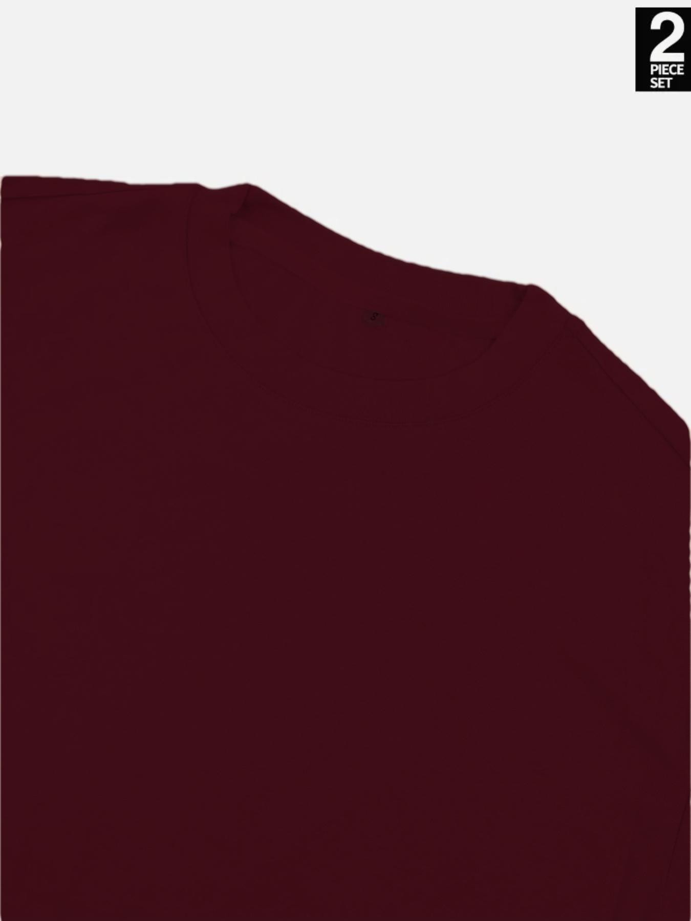 Women's solid color T-shirt and fitted shorts loungewear set, summer casual comfortable round-neck pajamas with pockets, loose fit, affordable women's sleepwear