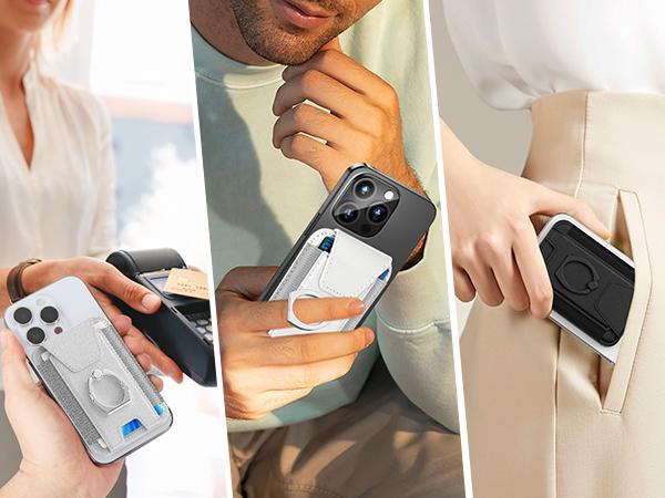 Magsafe Wallet with Airtag Holder  for iPhone 16/15/4/13/12 Series, Magsafe case White Electronics Accessories phone cooler Magnetic Screen Protector Cellphone Protection Casing Protective  【Christmas】